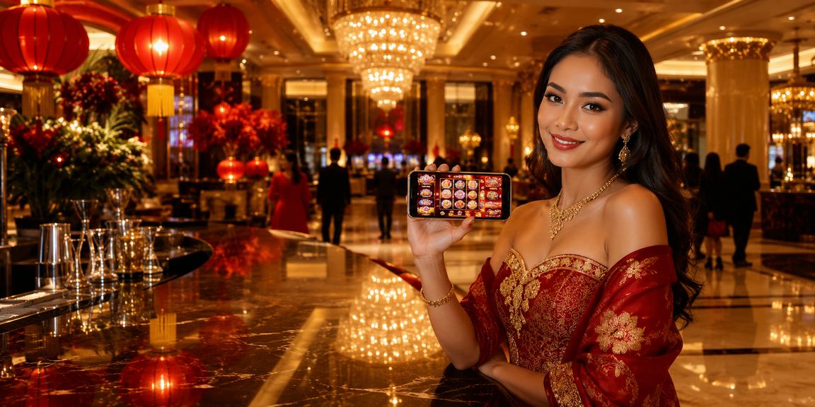 Suasana festival dengan tampilan permainan slot yang meriah dan berwarna-warni